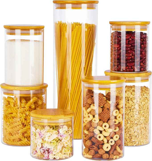 Modern glass storage jar